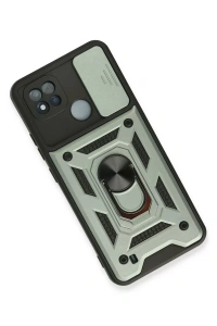 Realme C11 2021 Kılıf Pars Lens Yüzüklü Silikon - Yeşil
