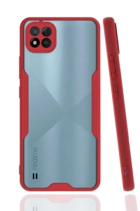 Realme C11 2021 Kılıf Platin Silikon - Kırmızı