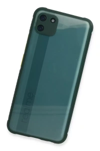 Realme C11 Kılıf Miami Şeffaf Silikon - Koyu Yeşil