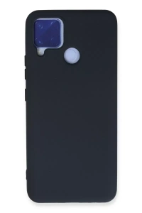 Realme C15 Kılıf Nano içi Kadife Silikon - Lacivert