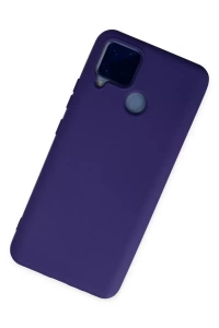 Realme C15 Kılıf Nano içi Kadife Silikon - Mor