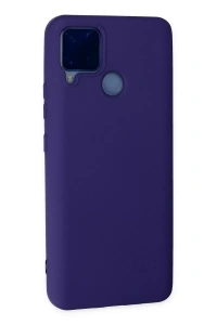 Realme C15 Kılıf Nano içi Kadife Silikon - Mor