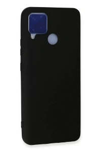 Realme C15 Kılıf Nano içi Kadife Silikon - Siyah