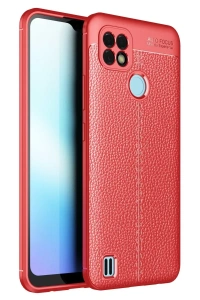 Realme C21 Kılıf Auto Focus Kapak - Kırmızı