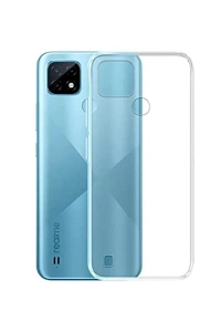 Realme C21 Kılıf Deluxe 2mm Şeffaf Silikon - Şeffaf