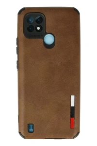 Realme C21 Kılıf Loop Deri Silikon - Kahverengi