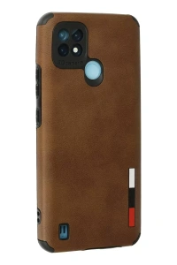 Realme C21 Kılıf Loop Deri Silikon - Kahverengi