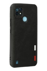 Realme C21 Kılıf Loop Deri Silikon - Siyah