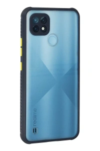 Realme C21 Kılıf Miami Şeffaf Silikon - Lacivert