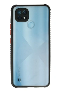 Realme C21 Kılıf Miami Şeffaf Silikon - Siyah