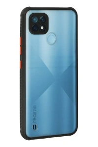 Realme C21 Kılıf Miami Şeffaf Silikon - Siyah
