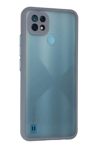 Realme C21 Kılıf Montreal Silikon Kapak - Gri