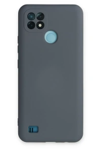 Realme C21 Kılıf Nano içi Kadife Silikon - Gri
