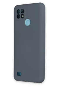 Realme C21 Kılıf Nano içi Kadife Silikon - Gri