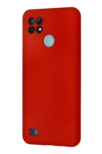 Realme C21 Kılıf Nano içi Kadife Silikon - Kırmızı