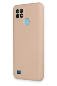 Realme C21 Kılıf Nano içi Kadife Silikon - Pudra