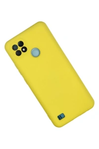 Realme C21 Kılıf Nano içi Kadife Silikon - Sarı