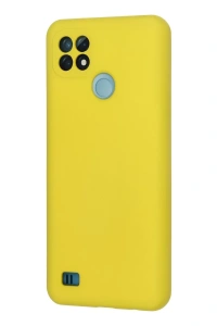 Realme C21 Kılıf Nano içi Kadife Silikon - Sarı