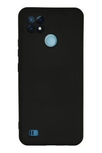 Realme C21 Kılıf Nano içi Kadife Silikon - Siyah