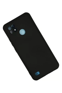 Realme C21 Kılıf Nano içi Kadife Silikon - Siyah