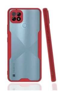 Realme C21 Kılıf Platin Silikon - Kırmızı