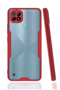 Realme C21 Kılıf Platin Silikon - Kırmızı