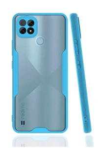 Realme C21 Kılıf Platin Silikon - Mavi