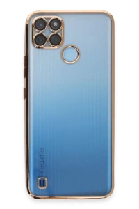 Realme C25Y Kılıf Lensli Silikon - Gold