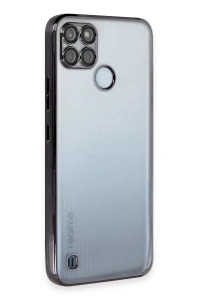 Realme C25Y Kılıf Lensli Silikon - Siyah