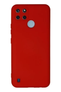 Realme C25Y Kılıf Nano içi Kadife Silikon - Kırmızı