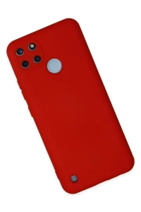 Realme C25Y Kılıf Nano içi Kadife Silikon - Kırmızı