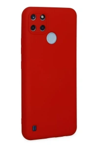 Realme C25Y Kılıf Nano içi Kadife Silikon - Kırmızı