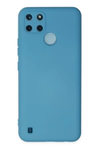 Realme C25Y Kılıf Nano içi Kadife Silikon - Mavi