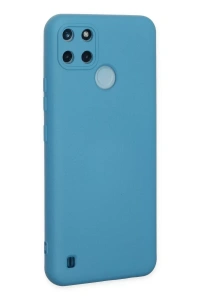 Realme C25Y Kılıf Nano içi Kadife Silikon - Mavi