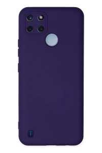 Realme C25Y Kılıf Nano içi Kadife Silikon - Mor