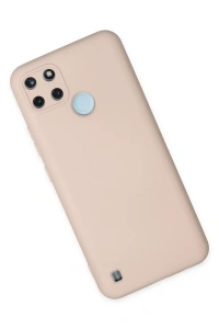Realme C25Y Kılıf Nano içi Kadife Silikon - Pudra