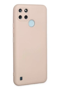 Realme C25Y Kılıf Nano içi Kadife Silikon - Pudra