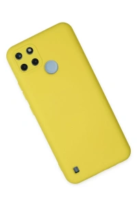 Realme C25Y Kılıf Nano içi Kadife Silikon - Sarı