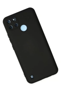 Realme C25Y Kılıf Nano içi Kadife Silikon - Siyah