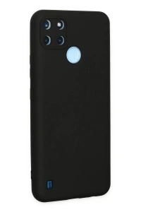 Realme C25Y Kılıf Nano içi Kadife Silikon - Siyah