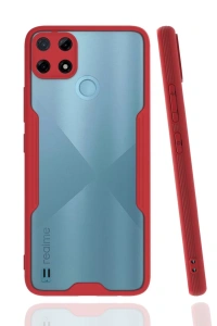 Realme C25Y Kılıf Platin Silikon - Kırmızı