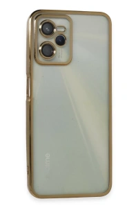 Realme C35 Kılıf Lensli Silikon - Gold