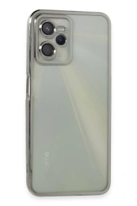 Realme C35 Kılıf Lensli Silikon - Gümüş