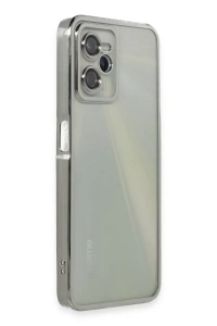 Realme C35 Kılıf Lensli Silikon - Gümüş