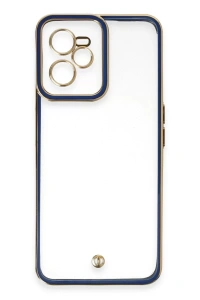 Realme C35 Kılıf Liva Lens Silikon - Mavi