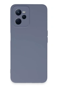 Realme C35 Kılıf Nano içi Kadife Silikon - Gri