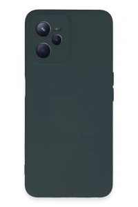 Realme C35 Kılıf Nano içi Kadife Silikon - Koyu Yeşil