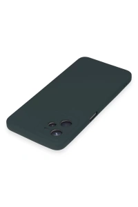 Realme C35 Kılıf Nano içi Kadife Silikon - Koyu Yeşil
