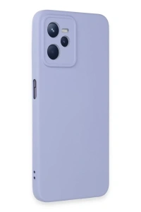 Realme C35 Kılıf Nano içi Kadife Silikon - Lila