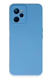 Realme C35 Kılıf Nano içi Kadife Silikon - Mavi